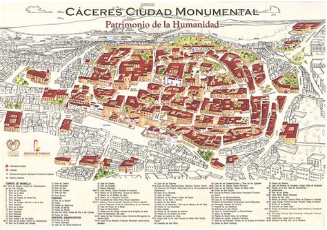 Plano Ciudad Monumental De Caceres By La Guia De Caceres La Guia De