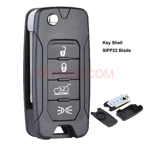 Replacement Flip Remote Key Shell Case Fob Button For Jeep Renegade