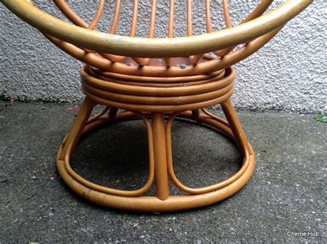 Retro Egg Chair Vintage Pod Chair Swivel Bamboo Egg Chair Ebay