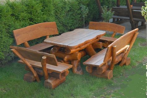 Holztisch garten massiv bei lionshome. Rustikale Gartenmöbel, Holz Massiv, Sitzgruppe, Tisch ...