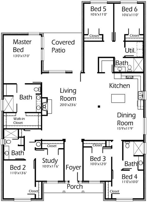 5 Bedroom House Plans Open Floor Plan Bedroomhouseplansone