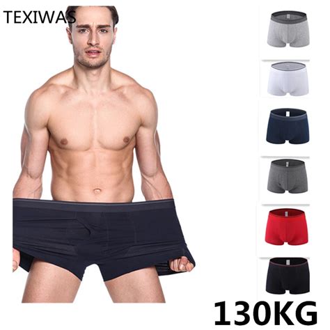 Texiwas Brand New Sexy Super Large Size Mens Underwear U Convex Boxer Short Soft Luxury