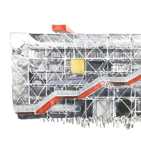 Centre Pompidou Printable Illustration Wall Art Print Home Etsy