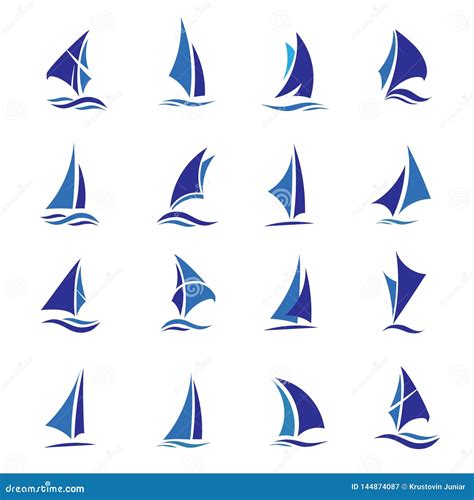 Creative And Simple Sailing Boat Logo Vector Stock Vector