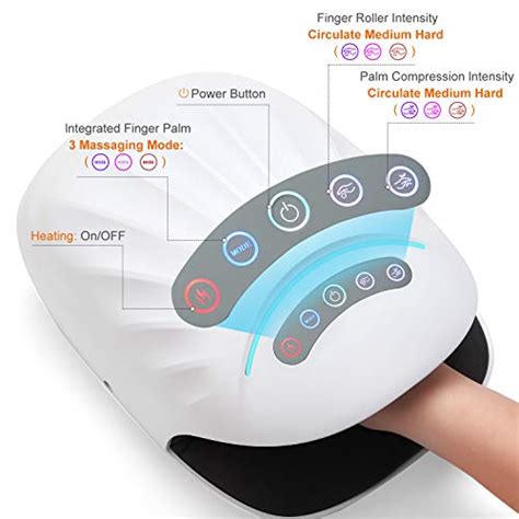 Electric Shiatsu Hand Massager With Air Compression And Heating Therapy 6 Modes Deep Massage For