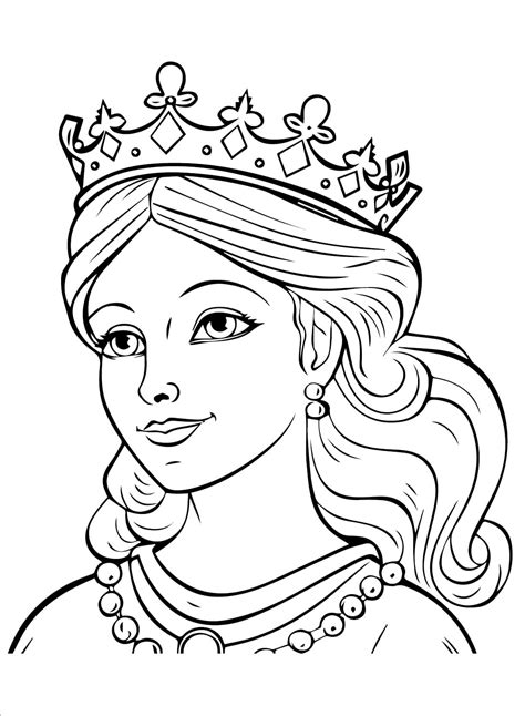 Smiling Queen Coloring Page Download Print Or Color Online For Free