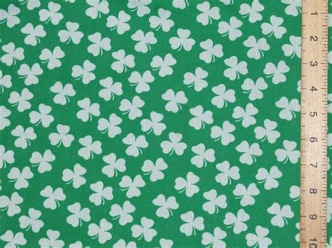 Shamrocks St Patricks Day Lucky Clover Polycotton Fabric