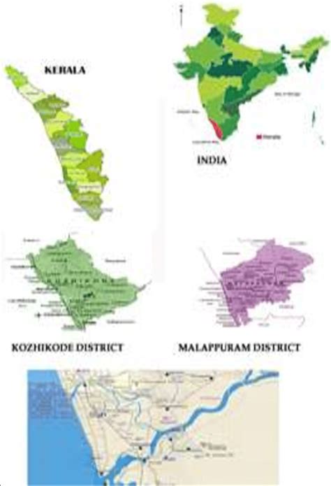 Map Of Study Area Map Of India With Kerala State Kozhikode And