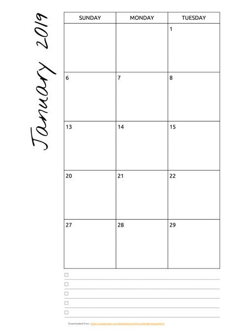 Free Printable Monthly Calendar With Notes Pdf Download Shop My Shop
