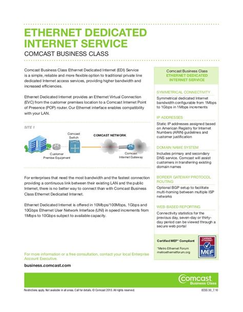 Ethernet Dedicated Internet Service