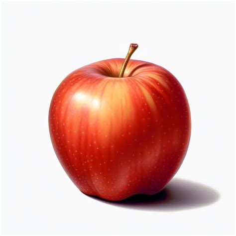 Manzana Roja Realista Aislada Sobre Fondo Blanco Png Foto Premium