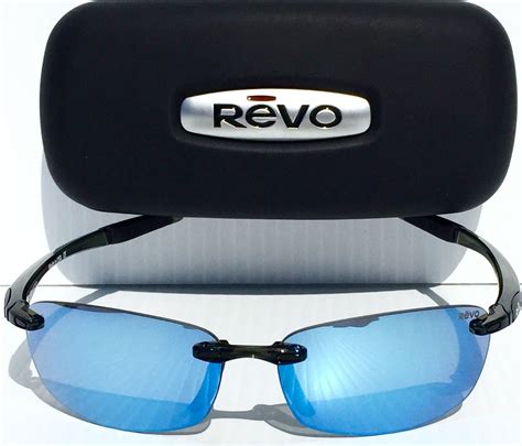 New Revo Descend E Black Polished W Blue Polarized Lens Sunglass