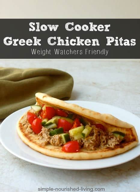 Healthy Slow Cooker Greek Chicken Pitas Simple Nourished
