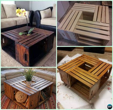 Diy Wood Crate Coffee Table Free Plans Picture Instructions