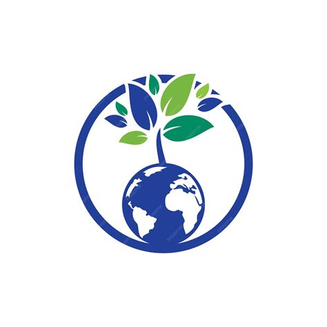 Premium Vector Globe Tree Vector Logo Design Template