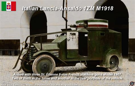 Armored Cars In The Wwi Italian Lancia Ansaldo 1zm Armored Car M1918