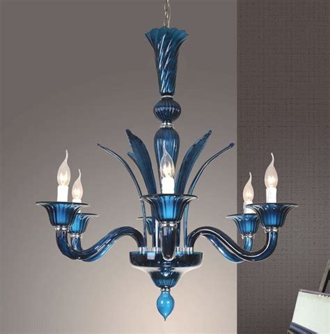 Modern Simple Blue Crystal Chandelier Contemporary Chandeliers