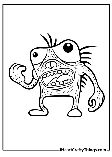 Cute And Scary Monster Coloring Pages 101 Coloring