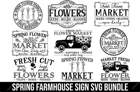 Premium Vector Spring Farmhouse Sign Svg Bundle