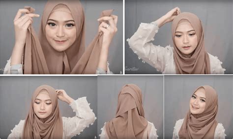 tutorial hijab segi empat untuk acara pesta