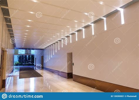 Modern Commercial Building Lobby Office Corridor Hotel Passageway Stock
