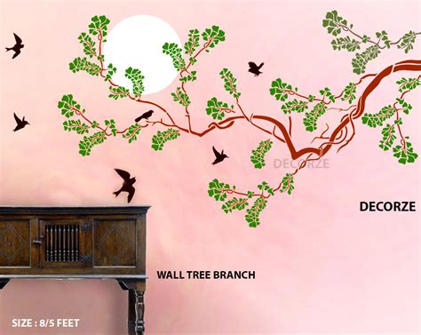 Birch forest wall stencil large wall stencil instead of | etsy. Tree Branch Wall Stencil Large stencils Tree Stencils Large