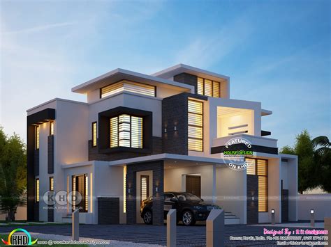 Awesome Contemporary Style 2909 Sq Ft Kerala Home Design And Floor