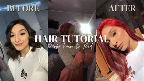 How To Dye Dark Hair To Bright Red Without Bleach Youtube