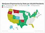 Marijuana Dispensaries by State Per 100,000 Residents