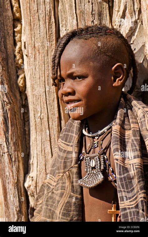 Young Himba Girl In Village Near Opuwo Namibia Stock Photo Alamy