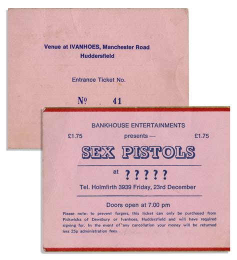 Lot Detail Sex Pistols Ticket For Their Last Uk Concert On Christmas