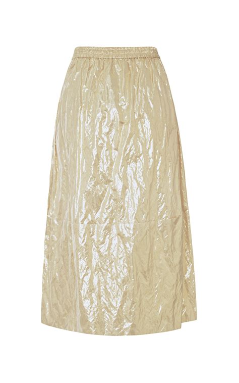 Shop women's satin skirts at ally fashion. TOME Gold Silk Lame Skirt in Metallic - Lyst