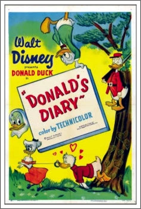 Donald Duck Donalds Diary 1954 Disney Movie Posters Classic