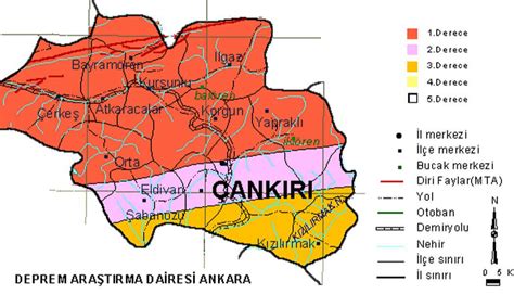 Çankırı Tokat Amasya deprem haritasına göre en riskli ilçeler hangisi