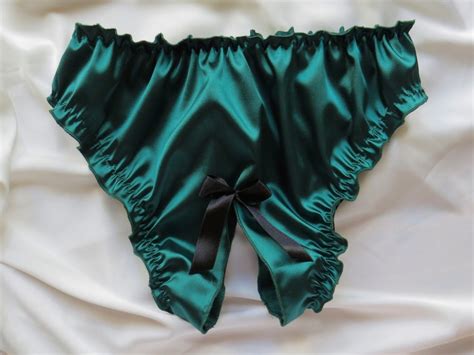 Crotchless Panty Uncensored Green Satin Panties Plus Size Etsy Uk