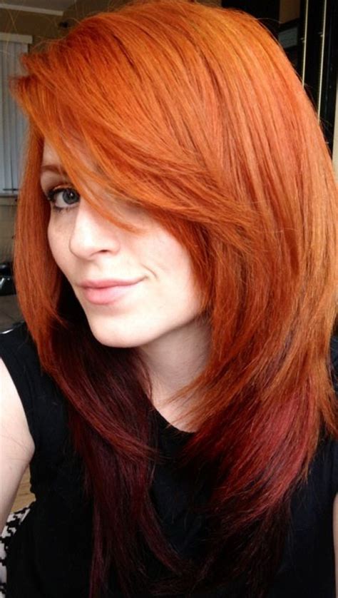 Picture Of Fiery Copper Hair With Dark Red Ombre