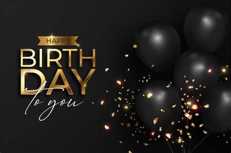 Black And Gold Birthday Background Png Goimages A