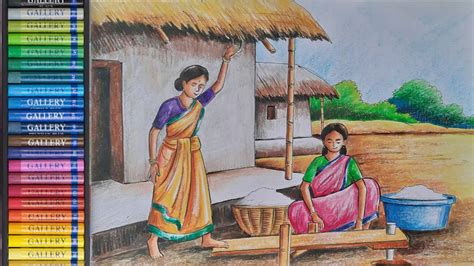 How To Draw Rice Processing By Dheki Drawing Dheki How To Draw