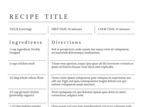 Best Seller Editable Recipe Template Design 023 Instant Etsy España