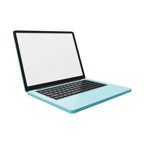 Laptop 3d Render Opened Computer Screen With Keyboard 10063492 Png