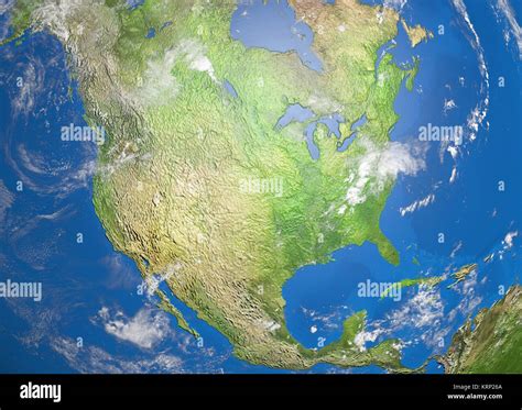 Relief Map Of Nord America Stock Photo Alamy