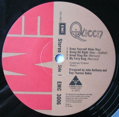 Queen Debut Album 1973 Uk Vinyl Lp Emi Record Emc 3006 3u 3u Ebay