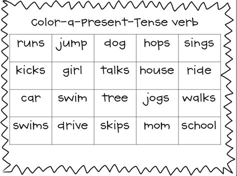 Present Tense Worksheet For Grade 1