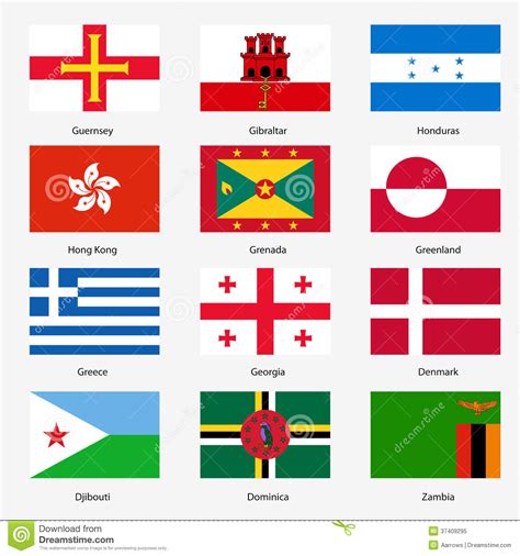 Set Flags Of World Sovereign States Vector 37409295