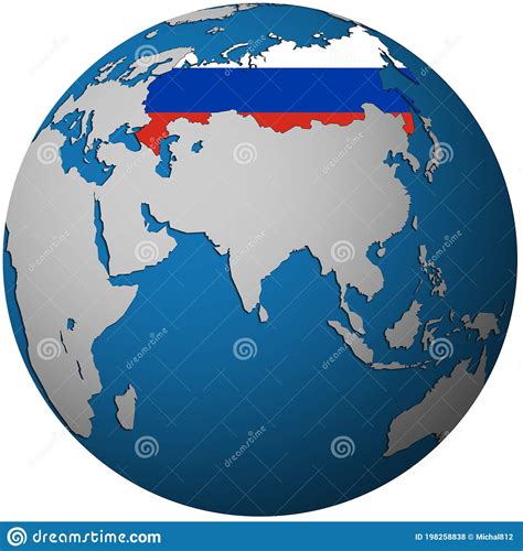 Russia On Globe Map Stock Illustration Illustration Of Border 198258838