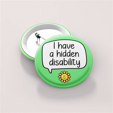 I Have A Hidden Disability Badge Pin Hidden Disability Etsy