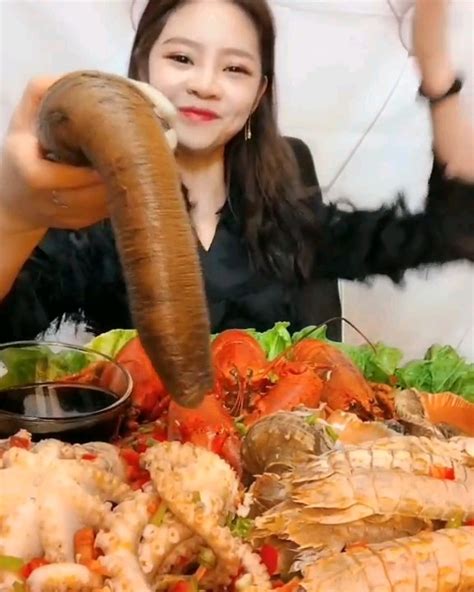 Chinese Girl Eat Geoducks Delicious Seafood 22 Seafood Mukbang Eating Show Seafood Mukbang