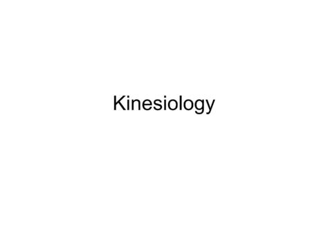 kinesiology ppt