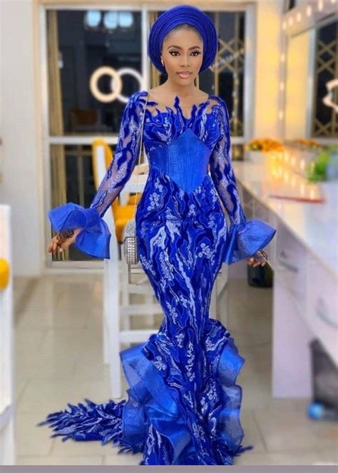 40 Fabulous And Fascinating Royal Blue Coloured Aso Ebi Styles
