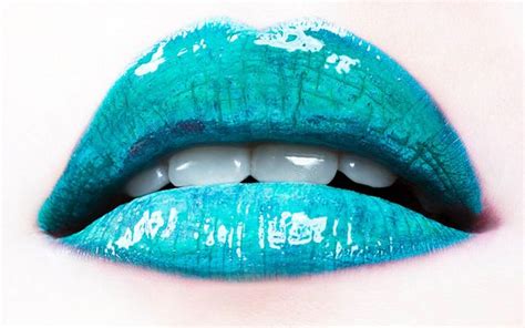 Turquoise Lips Blue Lips Pretty Lips Spring Makeup